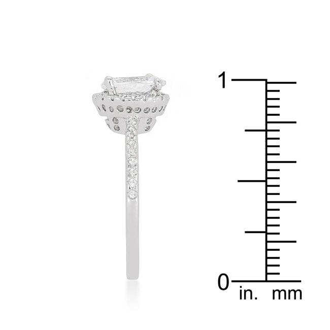 Everyday Spark Modern Icon Oval-Cut Floating Halo Cubic Zirconia Engagement Ring - Friggin Jewelry Fashion