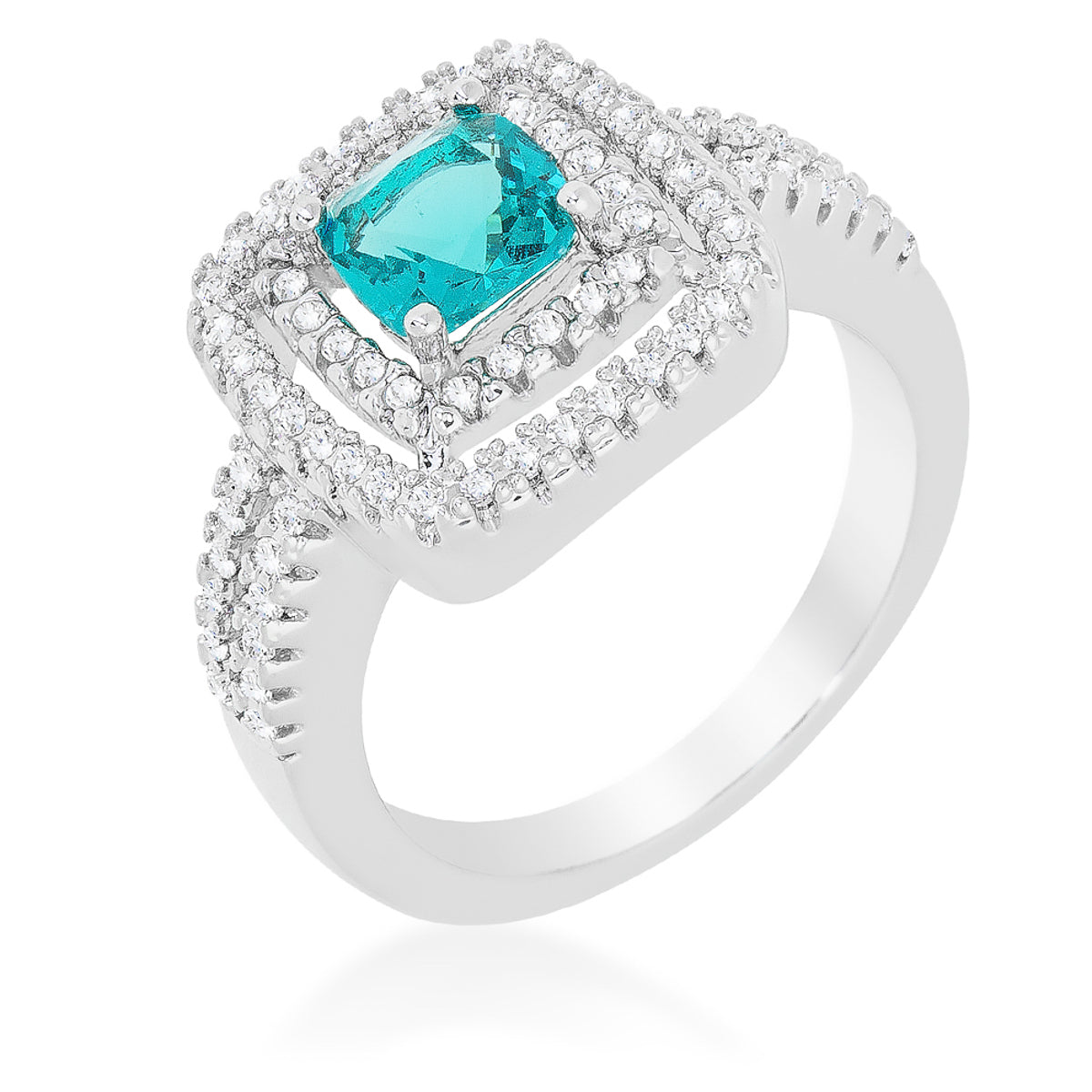 Velvet Heroine Bold Line Micro-Pave Aqua Vintage Ring - Friggin Jewelry Fashion
