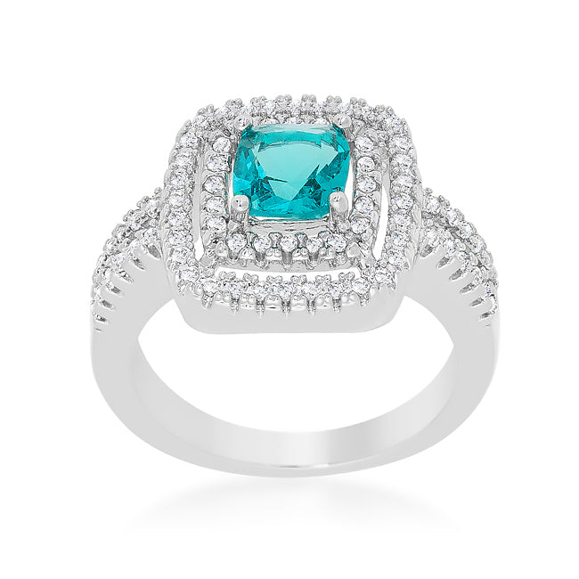 Velvet Heroine Bold Line Micro-Pave Aqua Vintage Ring - Friggin Jewelry Fashion