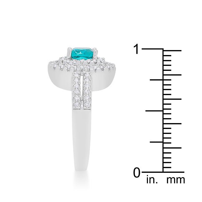 Velvet Heroine Bold Line Micro-Pave Aqua Vintage Ring - Friggin Jewelry Fashion