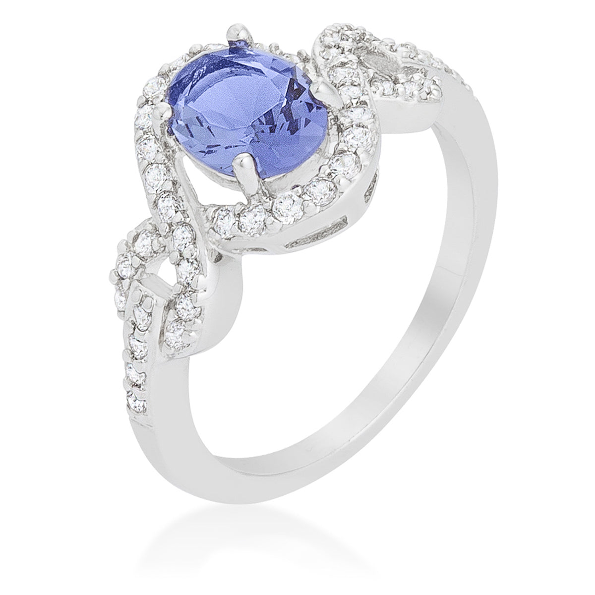 Rebel Edge Signature Form Tanzanite Halo Pave Cocktail Ring - Friggin Jewelry Fashion