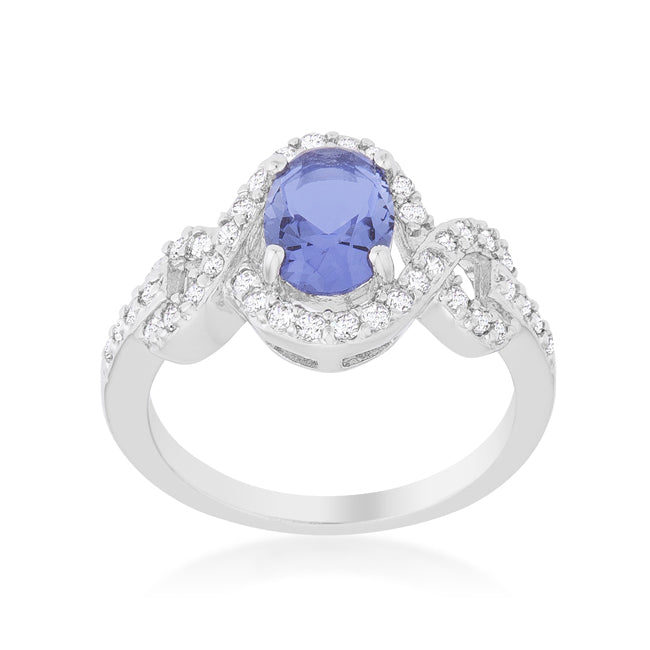 Rebel Edge Signature Form Tanzanite Halo Pave Cocktail Ring - Friggin Jewelry Fashion