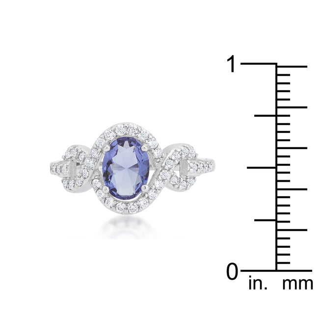 Rebel Edge Signature Form Tanzanite Halo Pave Cocktail Ring - Friggin Jewelry Fashion