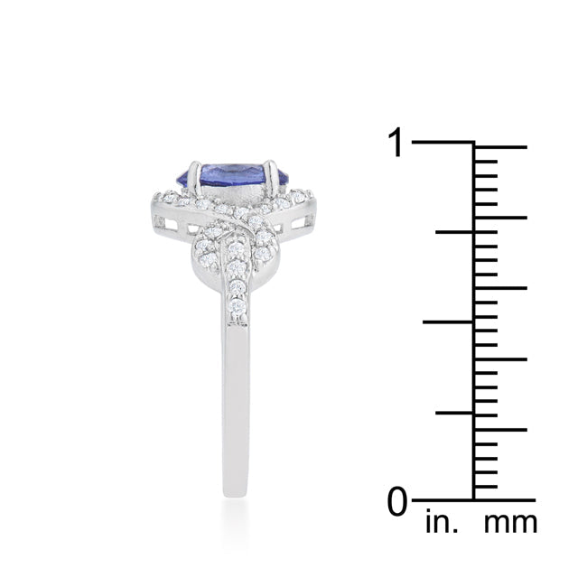 Rebel Edge Signature Form Tanzanite Halo Pave Cocktail Ring - Friggin Jewelry Fashion