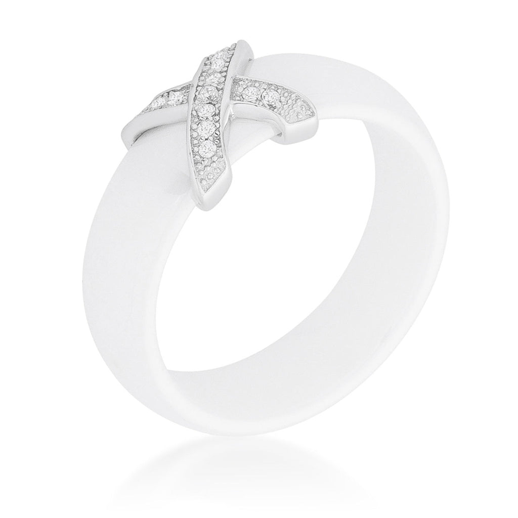 Confident Whisper Signature Edit Modern Classic X Ring - White - Friggin Jewelry Fashion