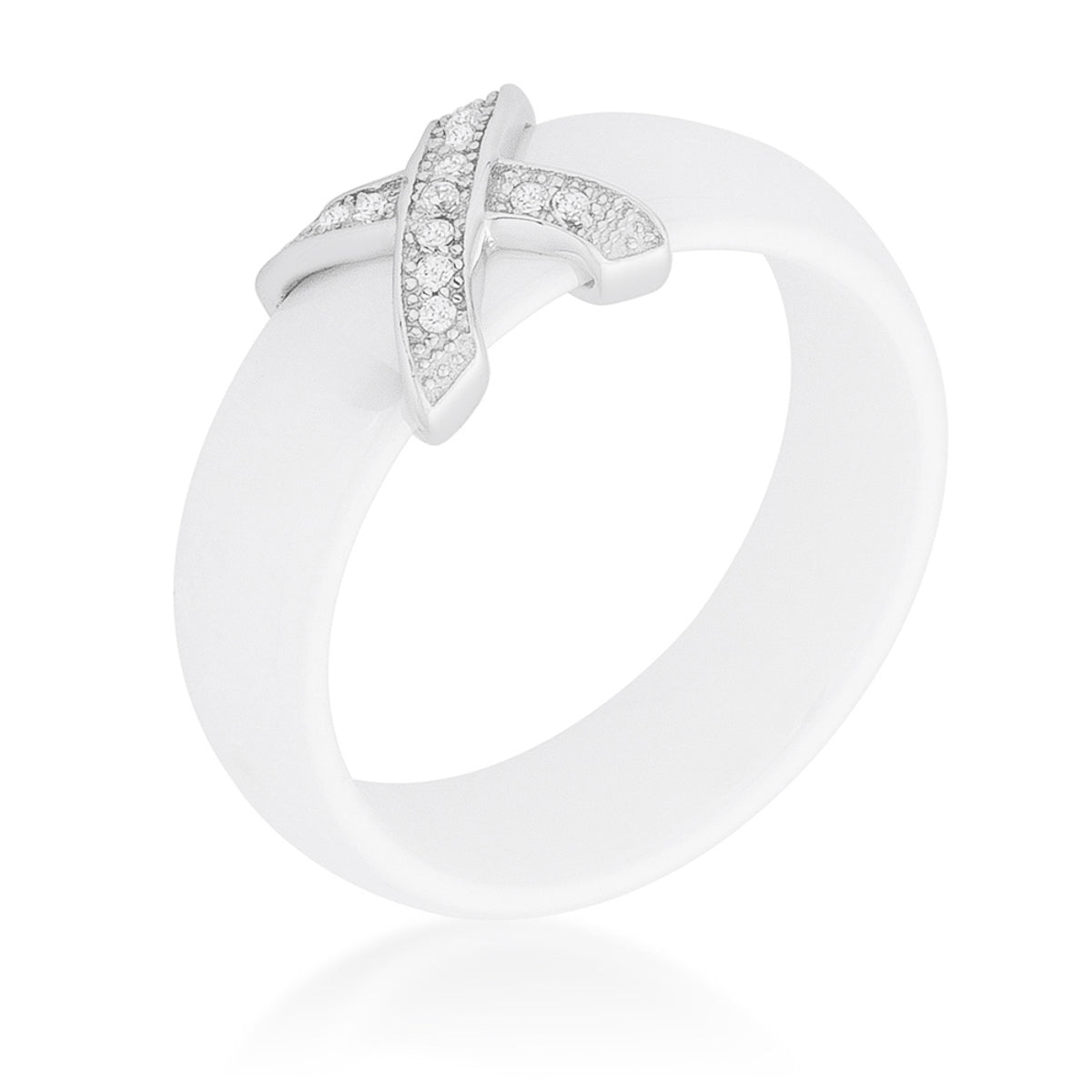 Confident Whisper Signature Edit Modern Classic X Ring - White - Friggin Jewelry Fashion
