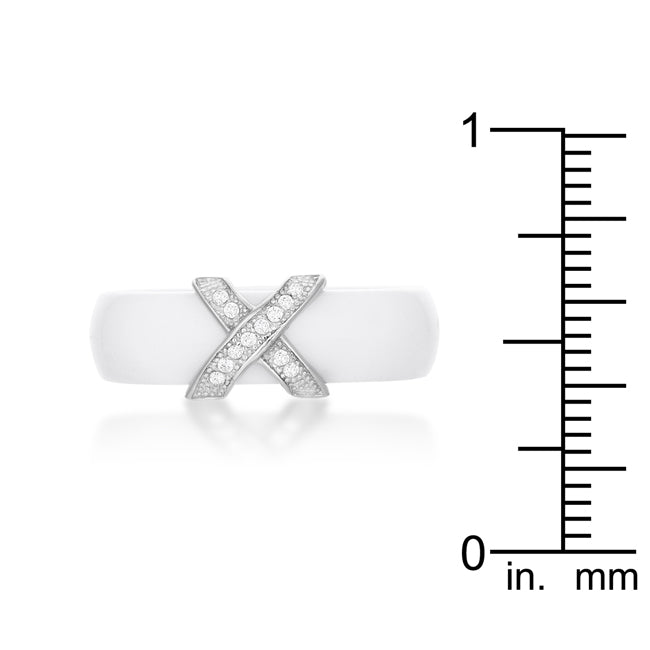 Confident Whisper Signature Edit Modern Classic X Ring - White - Friggin Jewelry Fashion