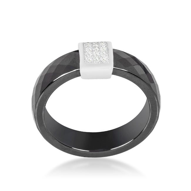Everyday Edge Bold Icon Black Ceramic Cocktail Ring - Friggin Jewelry Fashion