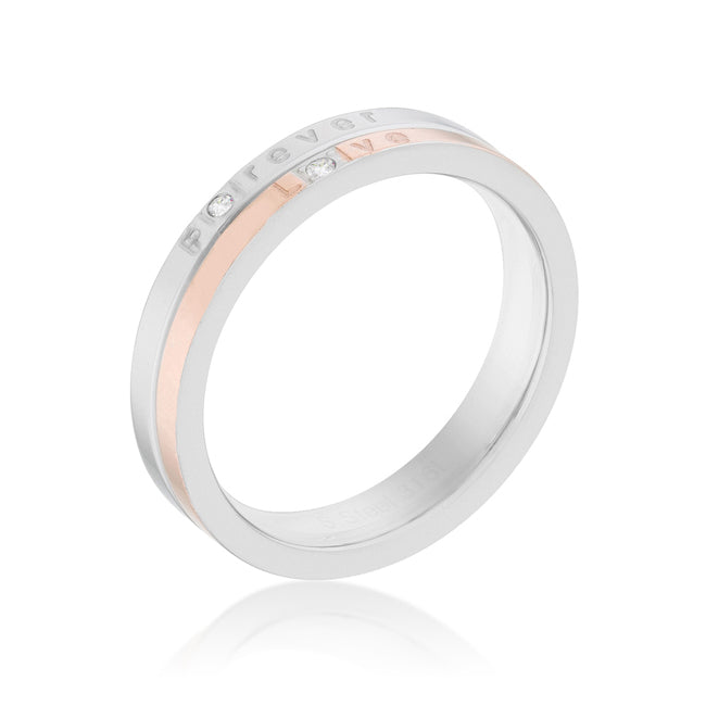 Gallery Form Modern Edit Two Tone Inspiration Band Ring With Cubic Zirconia - Friggin Jewelry Fashion