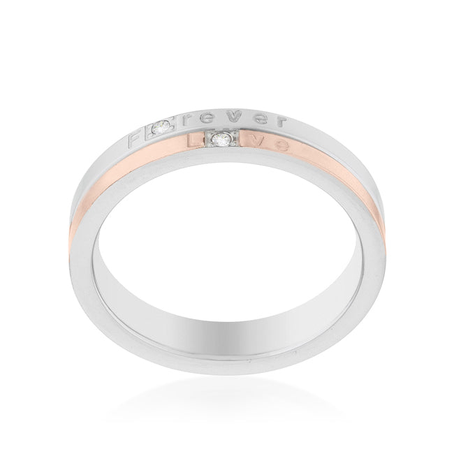 Gallery Form Modern Edit Two Tone Inspiration Band Ring With Cubic Zirconia - Friggin Jewelry Fashion