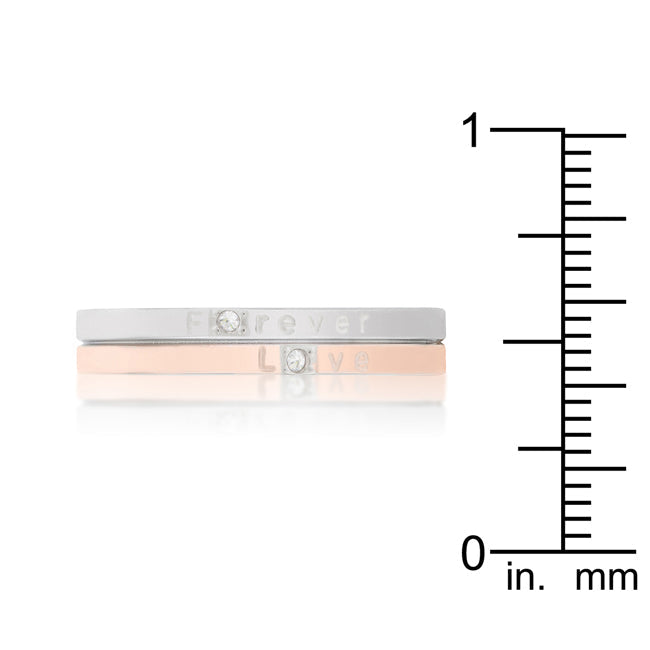 Gallery Form Modern Edit Two Tone Inspiration Band Ring With Cubic Zirconia - Friggin Jewelry Fashion