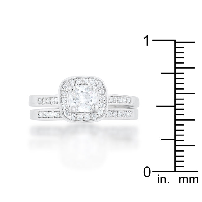 Covetable Icon Classic Line Pave Cushion Wedding Ring Set - Friggin Jewelry Fashion