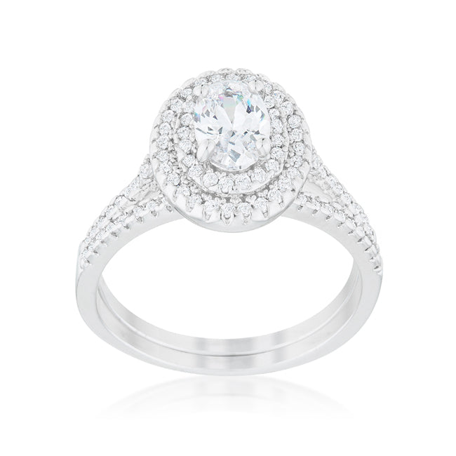 Couture Whisper Signature Line Oval Wedding Ring Set - Friggin Jewelry Fashion
