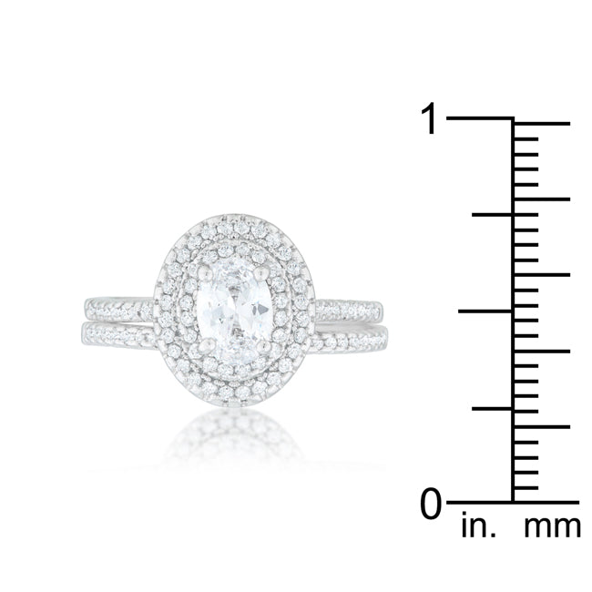Couture Whisper Signature Line Oval Wedding Ring Set - Friggin Jewelry Fashion