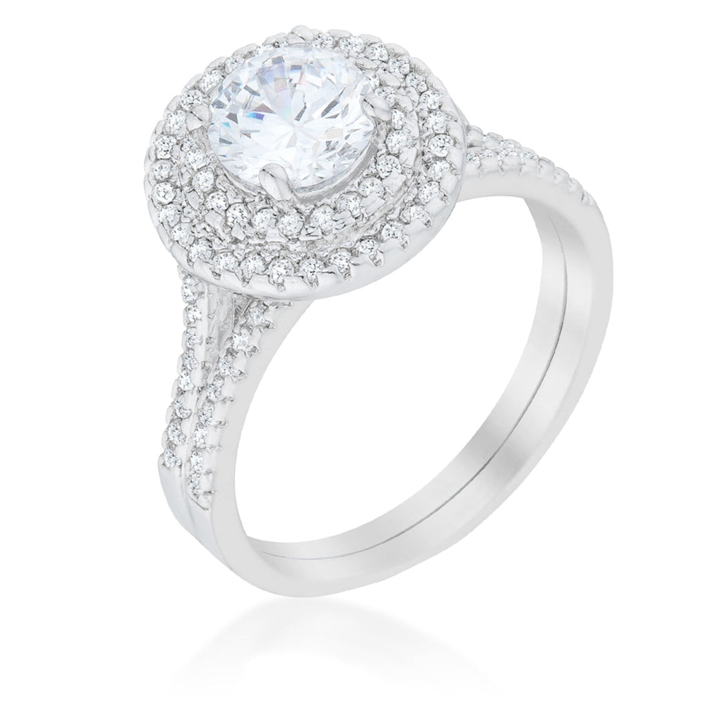 Refined Whisper Signature Edit Pave Round Wedding Ring Set - Friggin Jewelry Fashion