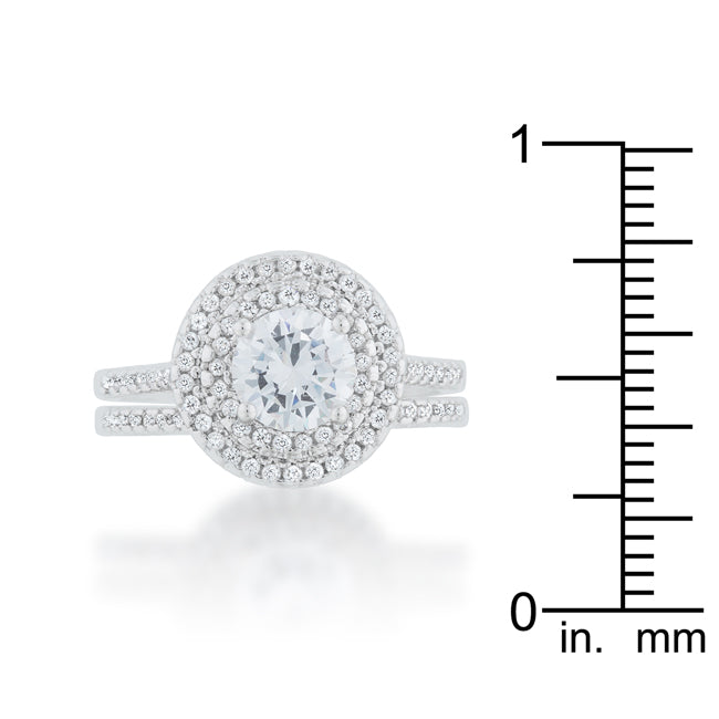 Refined Whisper Signature Edit Pave Round Wedding Ring Set - Friggin Jewelry Fashion