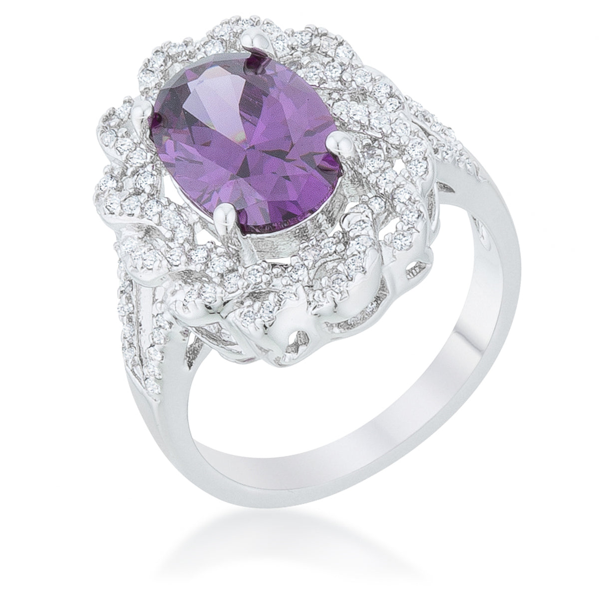 Proper Mischief Bold Line Amethyst Oval Classic Ring - Friggin Jewelry Fashion