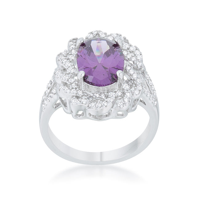 Proper Mischief Bold Line Amethyst Oval Classic Ring - Friggin Jewelry Fashion