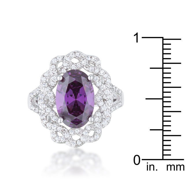 Proper Mischief Bold Line Amethyst Oval Classic Ring - Friggin Jewelry Fashion