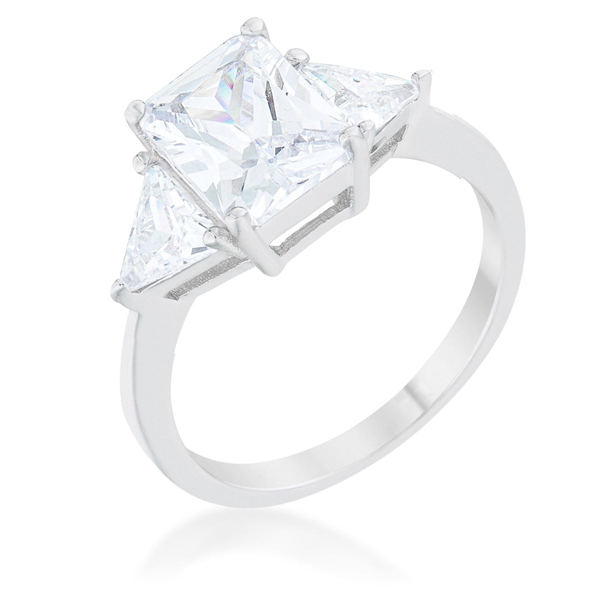 Playful Form Heritage Edit Classic Clear Rhodium Engagement Ring - Friggin Jewelry Fashion