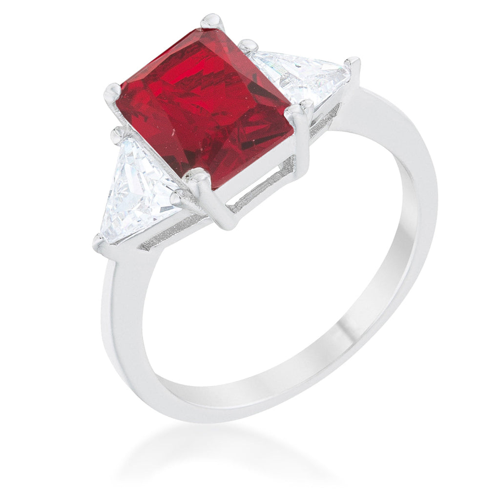 Couture Spark Refined Edit Classic Ruby Rhodium Engagement Ring - Friggin Jewelry Fashion