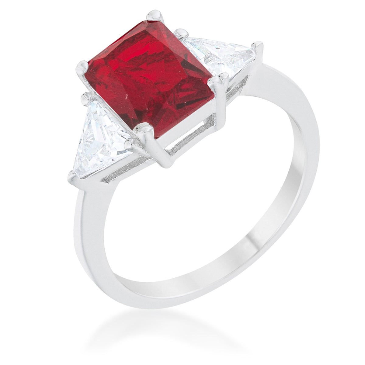 Couture Spark Refined Edit Classic Ruby Rhodium Engagement Ring - Friggin Jewelry Fashion