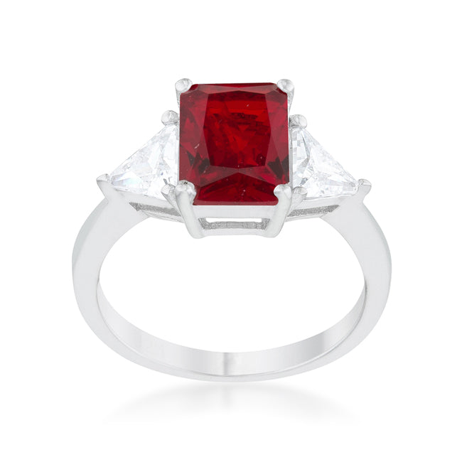 Couture Spark Refined Edit Classic Ruby Rhodium Engagement Ring - Friggin Jewelry Fashion