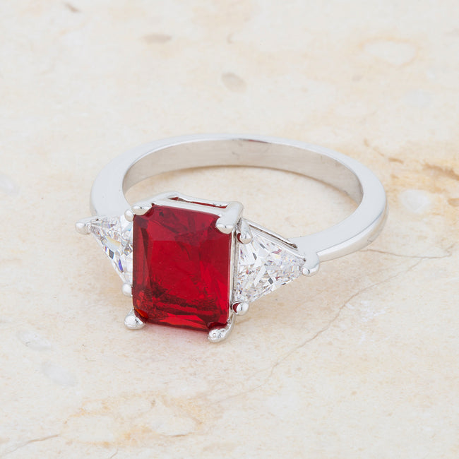 Couture Spark Refined Edit Classic Ruby Rhodium Engagement Ring - Friggin Jewelry Fashion