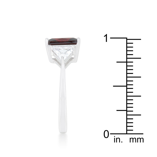 Polished Edge Timeless Edit Classic Garnet Rhodium Engagement Ring - Friggin Jewelry Fashion