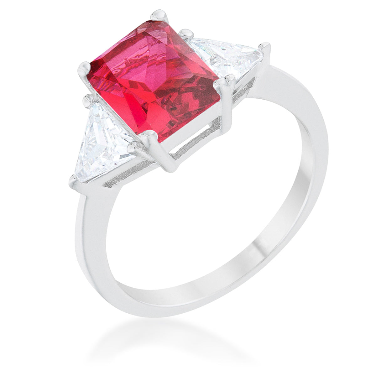 Studio Edge Signature Edit Classic Fuchsia Rhodium Engagement Ring - Friggin Jewelry Fashion