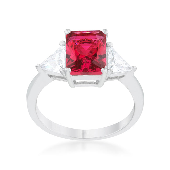 Studio Edge Signature Edit Classic Fuchsia Rhodium Engagement Ring - Friggin Jewelry Fashion