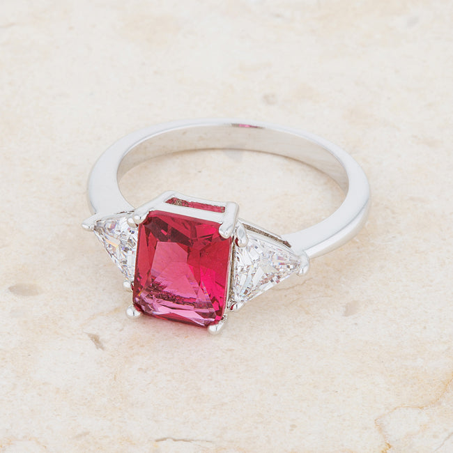 Studio Edge Signature Edit Classic Fuchsia Rhodium Engagement Ring - Friggin Jewelry Fashion