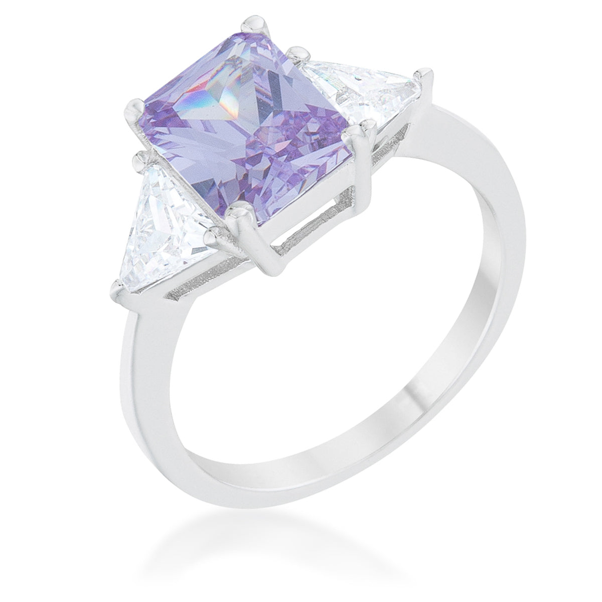 Exclusive Spark Timeless Edit Classic Lavender White Gold Rhodium Engagement Ring - Friggin Jewelry Fashion