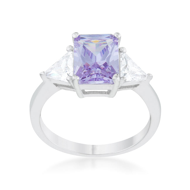Exclusive Spark Timeless Edit Classic Lavender White Gold Rhodium Engagement Ring - Friggin Jewelry Fashion