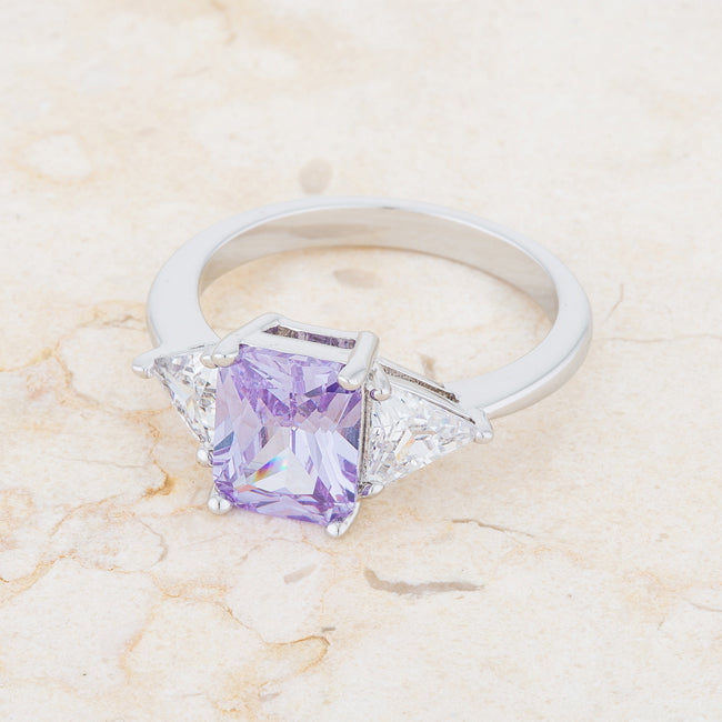 Exclusive Spark Timeless Edit Classic Lavender White Gold Rhodium Engagement Ring - Friggin Jewelry Fashion