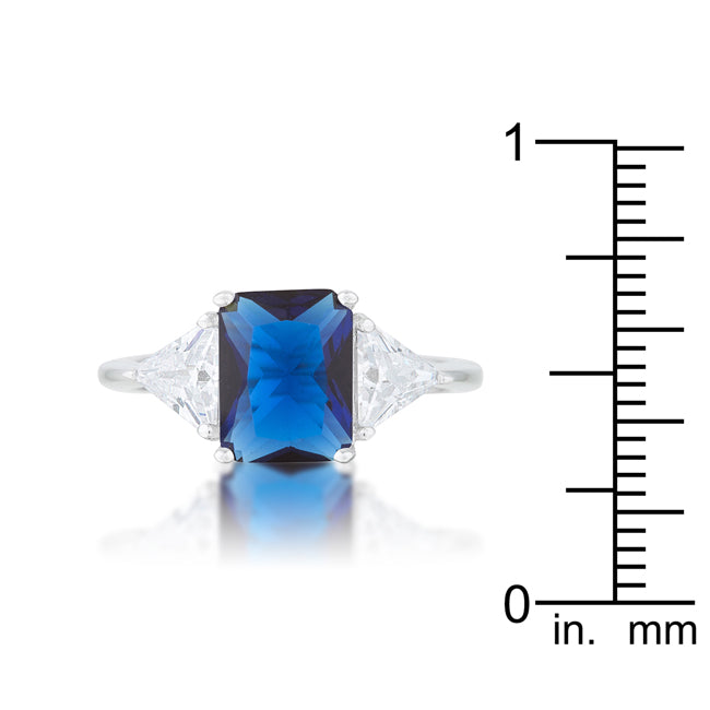 Desired Whisper Couture Line Classic Sapphire Rhodium Engagement Ring - Friggin Jewelry Fashion
