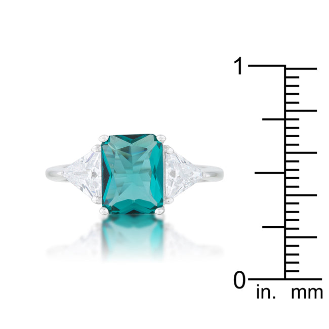 Sculpted Curve Modern Icon Classic Aqua Rhodium Engagement Ring - Friggin Jewelry Fashion