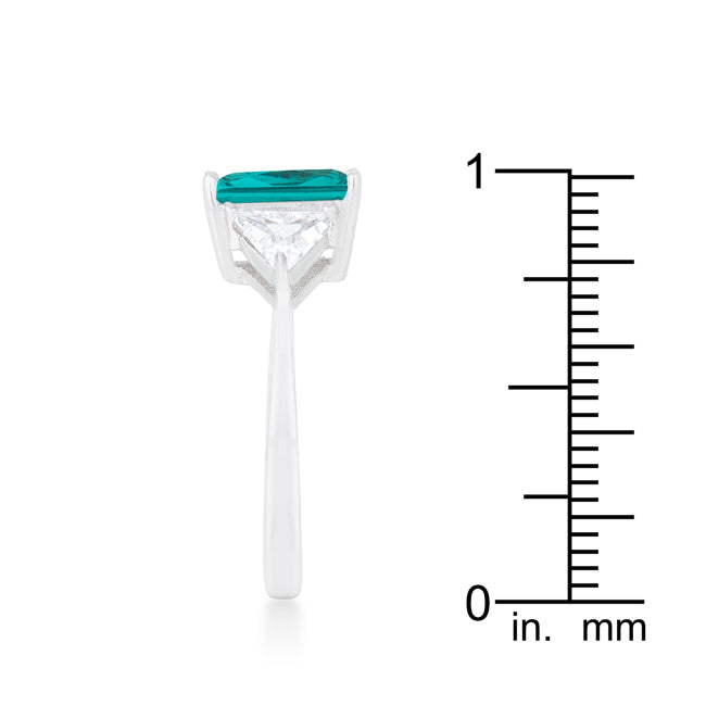 Sculpted Curve Modern Icon Classic Aqua Rhodium Engagement Ring - Friggin Jewelry Fashion