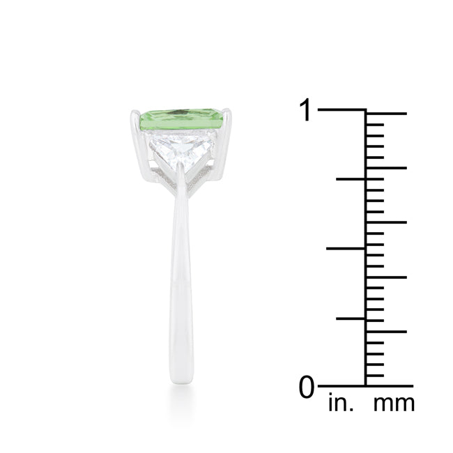 Modern Heroine Classic Edit Classic Apple Green Rhodium Engagement Ring - Friggin Jewelry Fashion