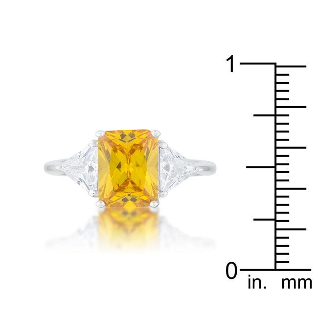 Starborn Spark Contemporary Icon Classic Canary Yellow Rhodium Engagement Ring - Friggin Jewelry Fashion