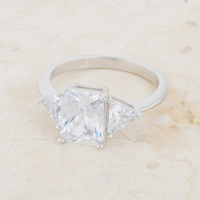 Timeless Sovereign Classic Edit Classic Clear Sterling Silver Engagement Ring - Friggin Jewelry Fashion