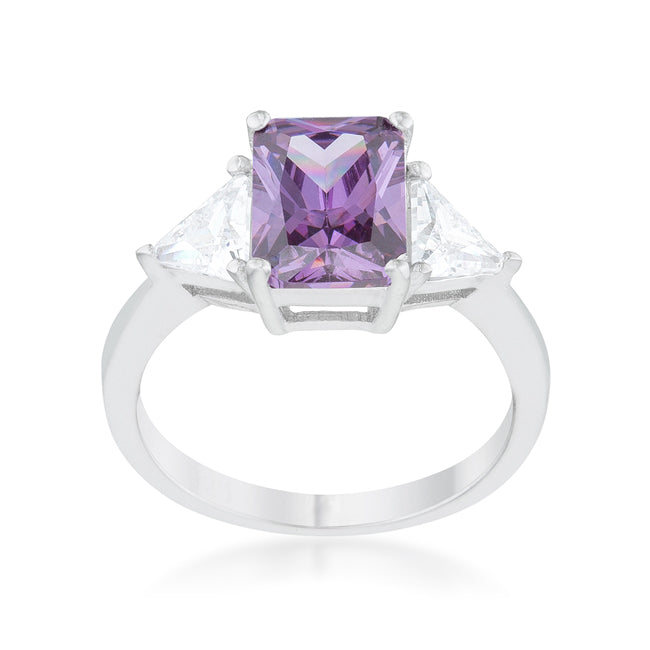 Velvet Heroine Modern Edit Classic Amethyst Sterling Silver Engagement Ring - Friggin Jewelry Fashion