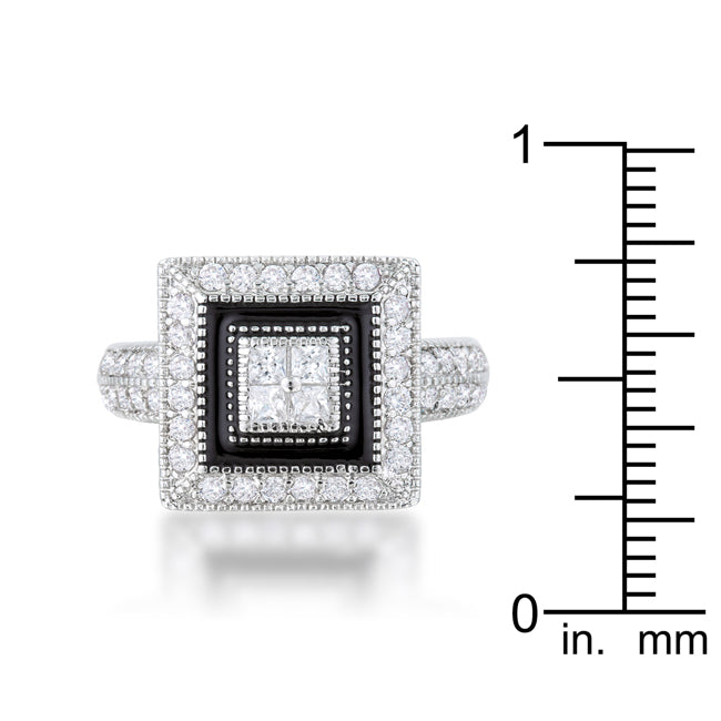 Polished Play Signature Line Shira 0.7ct CZ Rhodium Antique Ring - Friggin Jewelry Fashion
