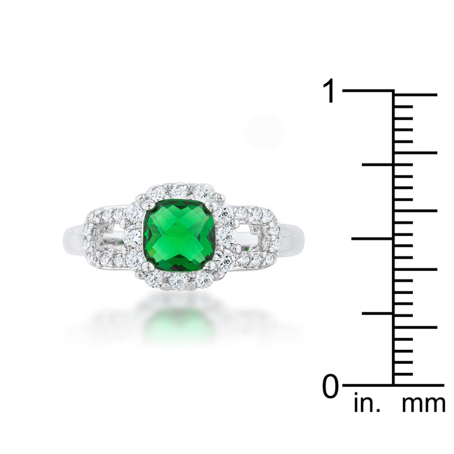 Cheeky Chic Refined Line Liz 1.1ct Emerald CZ Rhodium Classic Ring - Friggin Jewelry Fashion