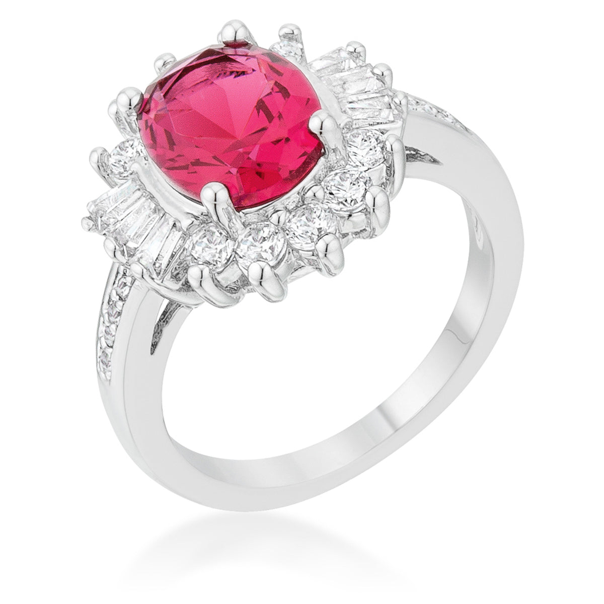 Everyday Whisper Icon Edit Chrisalee 3ct Aqua CZ Rhodium Classic Ring - Friggin Jewelry Fashion