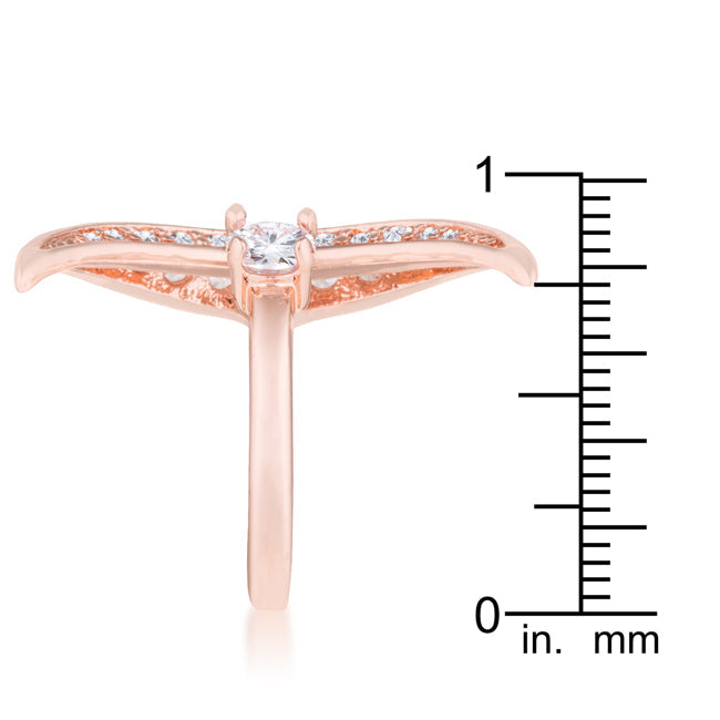 Captivating Edge Modern Icon Luna .75ct CZ Rose Gold Delicate Ring - Friggin Jewelry Fashion