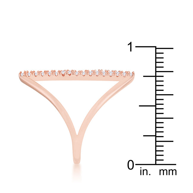 Sleek Form Signature Edit Jena 0.2ct CZ Rose Gold Delicate Parallel Ring - Friggin Jewelry Fashion