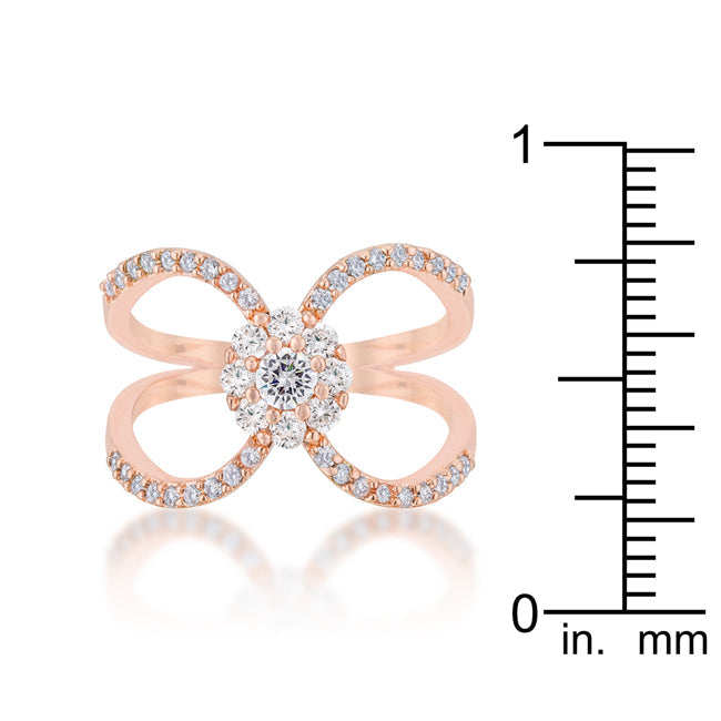 Sovereign Edge Modern Edit Joyce 0.4ct CZ Rose Gold Delicate Floral Wrap Ring - Friggin Jewelry Fashion