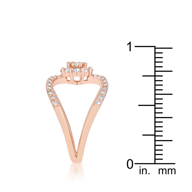 Sovereign Edge Modern Edit Joyce 0.4ct CZ Rose Gold Delicate Floral Wrap Ring - Friggin Jewelry Fashion