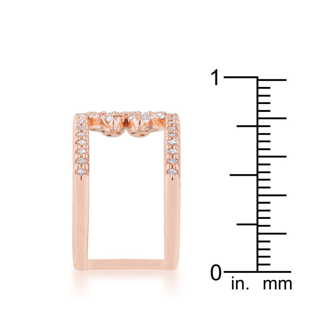 Twilight Drama Icon Series Lauren 0.4ct CZ Rose Gold Delicate Clover Wrap Ring - Friggin Jewelry Fashion
